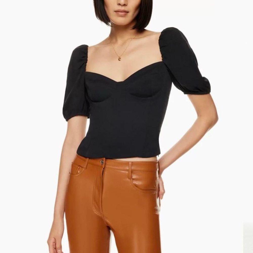 ARITZIA WILFRED novella blouse black XXS